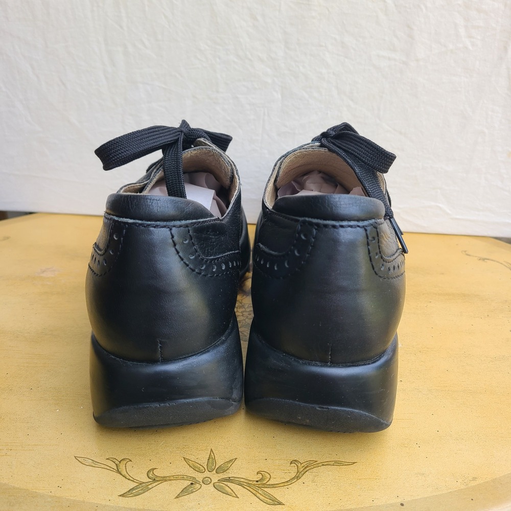 Black EU 40 100% Leather Buttery Soft Oxford‎ Cap Toe Platform Shoes Portugal - Picture 4 of 8